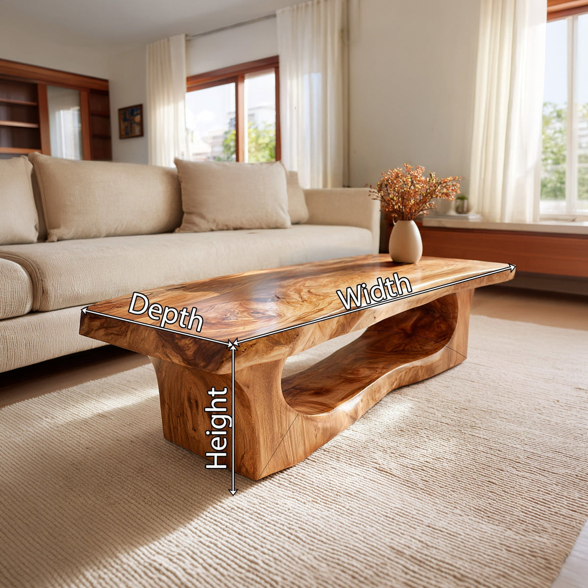 Organic Sculptural Coffee Table With Open Carved Base - view 8 of 8