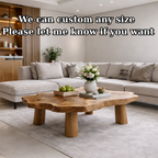 Solid Wood Live Edge Coffee Table with Chunky Legs Rustic Organic Design - view 7 of 9