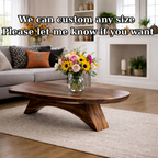 Solid Wood Coffee Table with Sculptural Base and Organic Live Edge Design - view 7 of 9