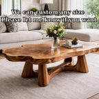 Solid Wood Live Edge Coffee Table with Sculptural Base and Organic Curved Design - view 7 of 9