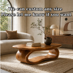 Solid Wood Coffee Table with Sculptural Loop Base and Organic Top - view 7 of 9