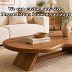 Solid Wood Coffee Table with Organic Oval Top and Angled Base - view 7 of 9