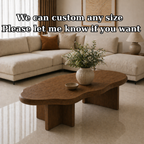Solid Wood Coffee Table with Organic Shape and Thick Block Base - view 7 of 9