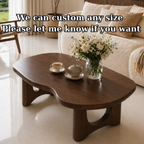 Solid Wood Coffee Table with Organic Shape and Sculpted Base - view 7 of 9