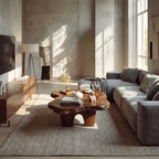 Organic Live Edge Coffee Table with Sculptural Low Profile Base - view 4 of 7