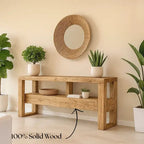 Handcrafted Solid Wood Console Table – Contemporary Organic Minimalism - view 3 of 5