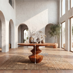 Modern Foyer Table With Sculptural Solid Wood Pedestal Base For Entryway - view 8 of 8