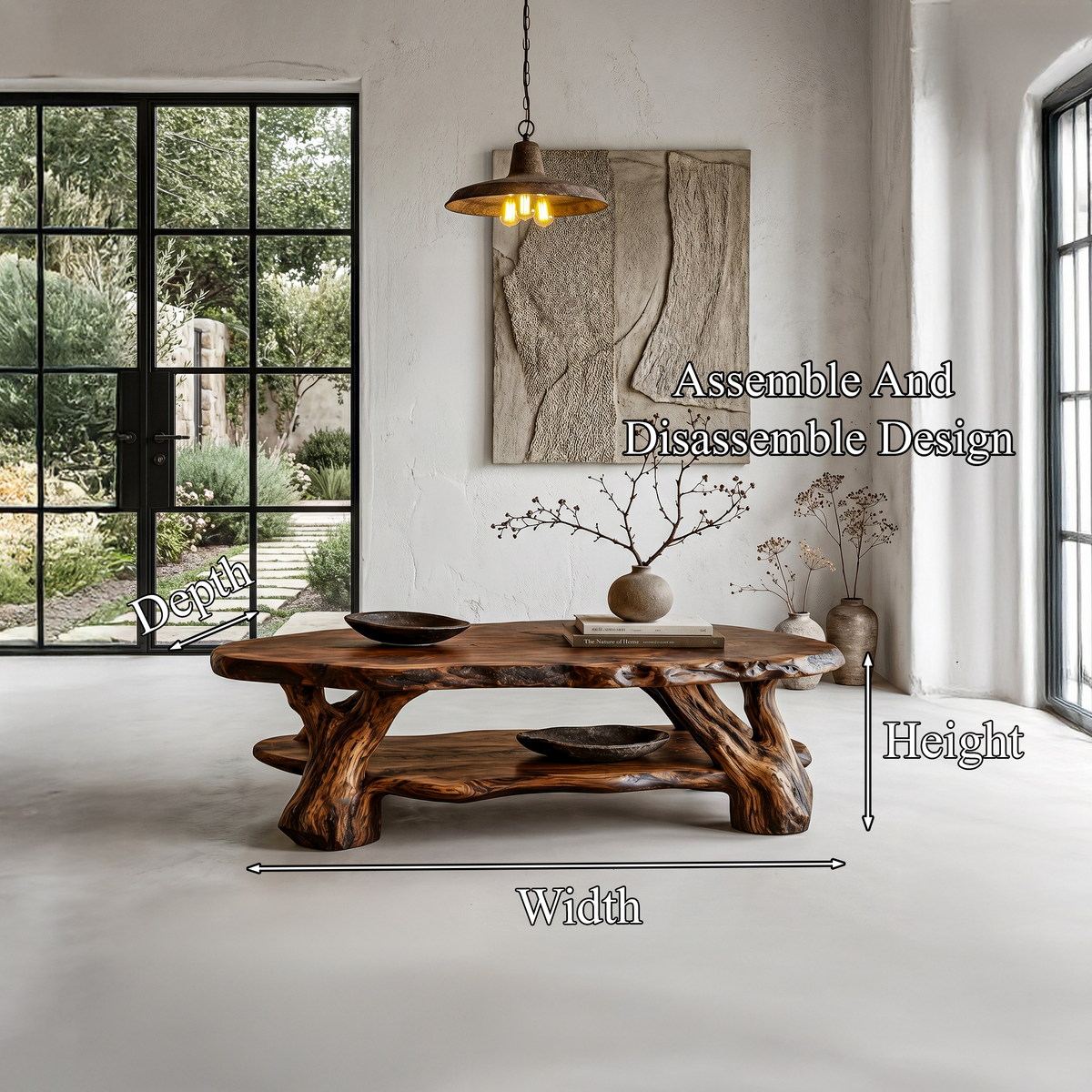 Nature Inspired Coffee Table With Sculptural Root Wood Design For Living Room - view 8 of 8