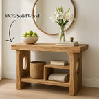 Handcrafted Solid Wood Sculptural Console Table – Organic Contemporary Form - view 3 of 5