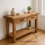 Handcrafted Solid Wood Console Table – Modern Organic Simplicity - view 3 of 5