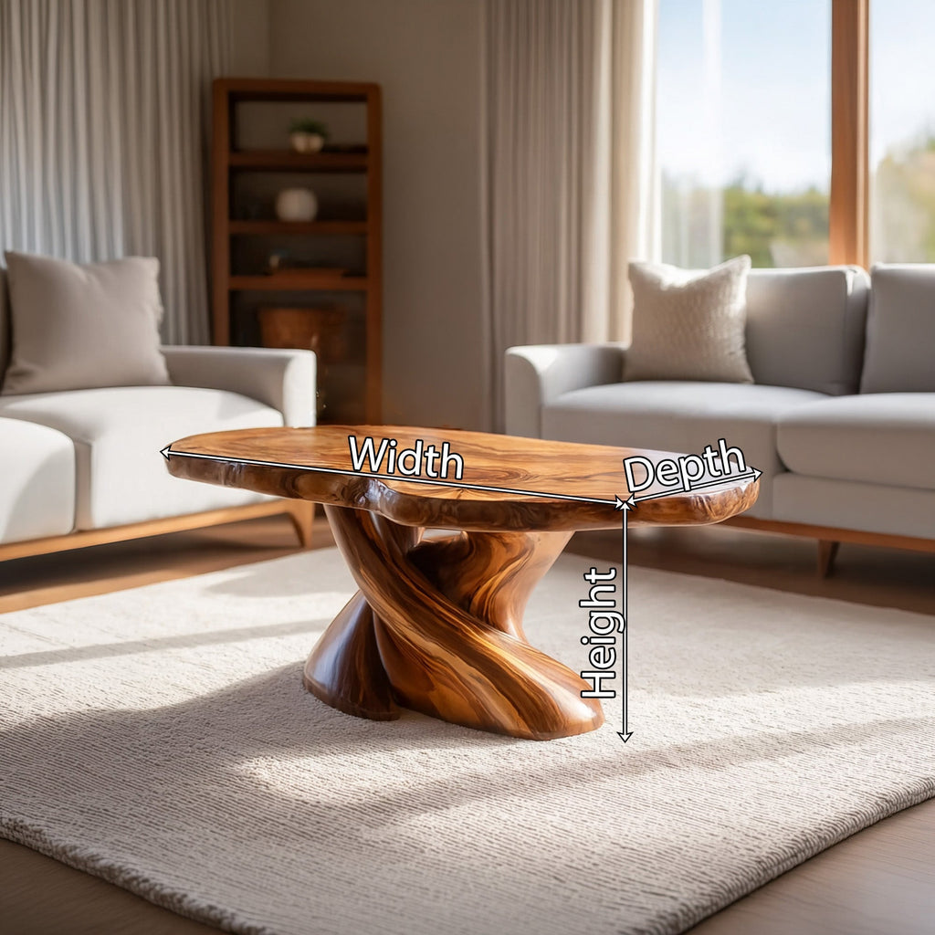 Sculptural Twist Pedestal Coffee Table for Organic Modern Living - view 8 of 8