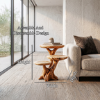 Rustic Tree Root Side Table With Sculptural Solid Wood Design For Living Room And Bedroom - view 8 of 8