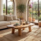 Live Edge Coffee Table with Rounded Slab Top and Solid Legs - view 5 of 7