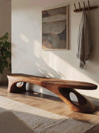 Modern Sculptural Bench With Organic Design For Entryway - view 2 of 7