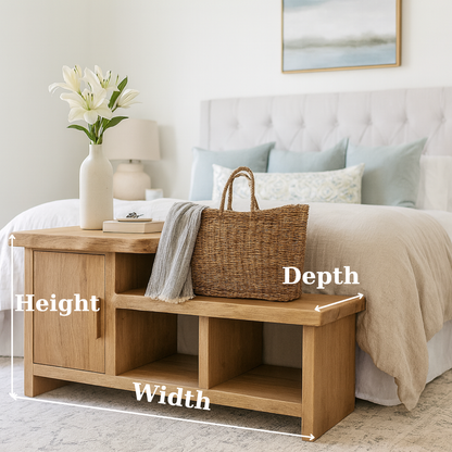 Handcrafted Solid Wood Bench – Modern Organic Seating with Versatile Storage - view 3 of 6