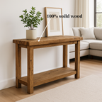 Rustic Soild Wood Console Table: Farmhouse Entryway Furniture - view 3 of 5