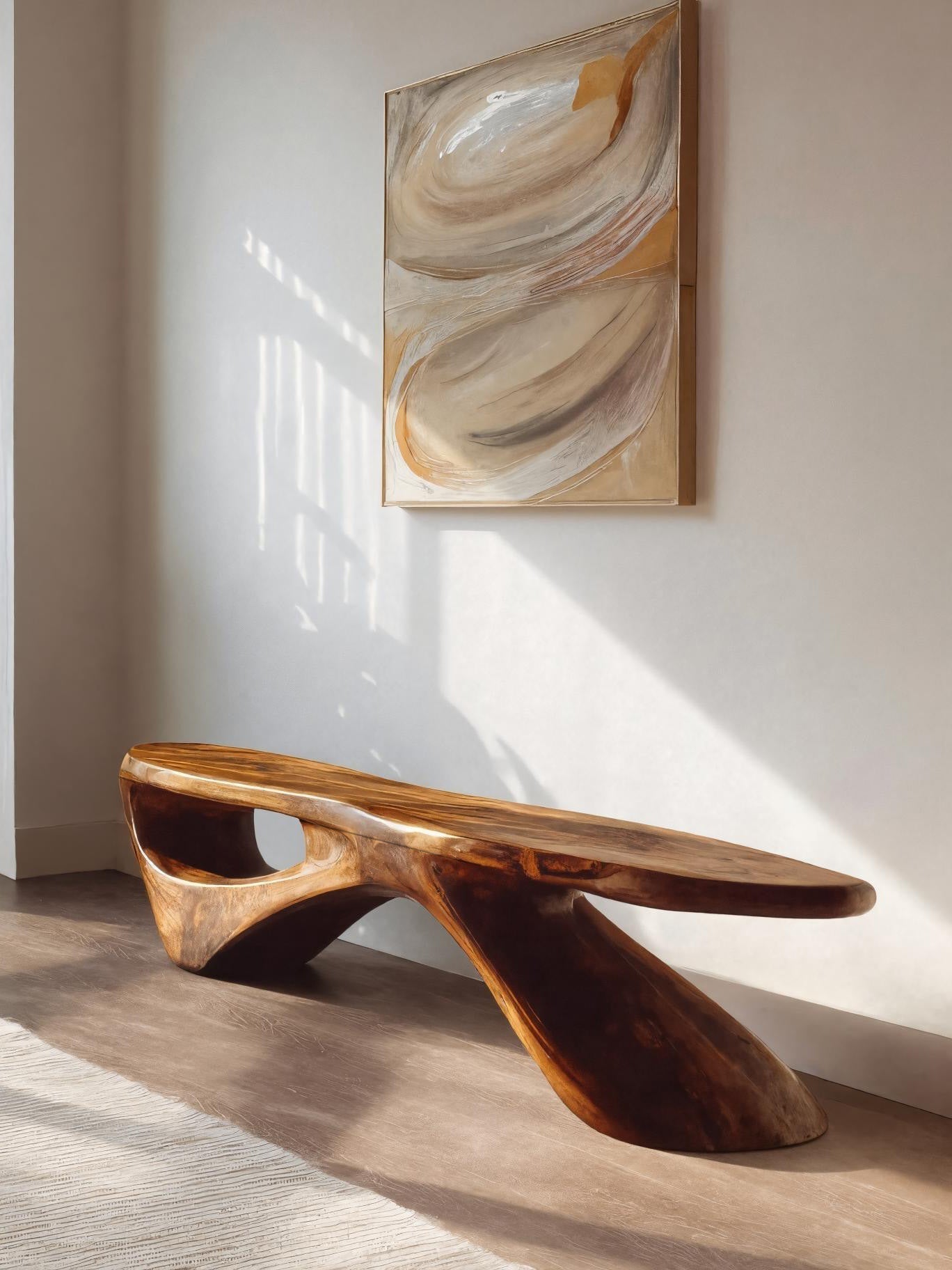 Sculptural Organic Bench For Entryway Or Living Room - view 2 of 7