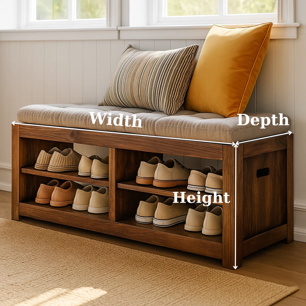 Handcrafted Solid Wood Bench – Transitional Design with Comfortable Upholstered Top - view 3 of 6