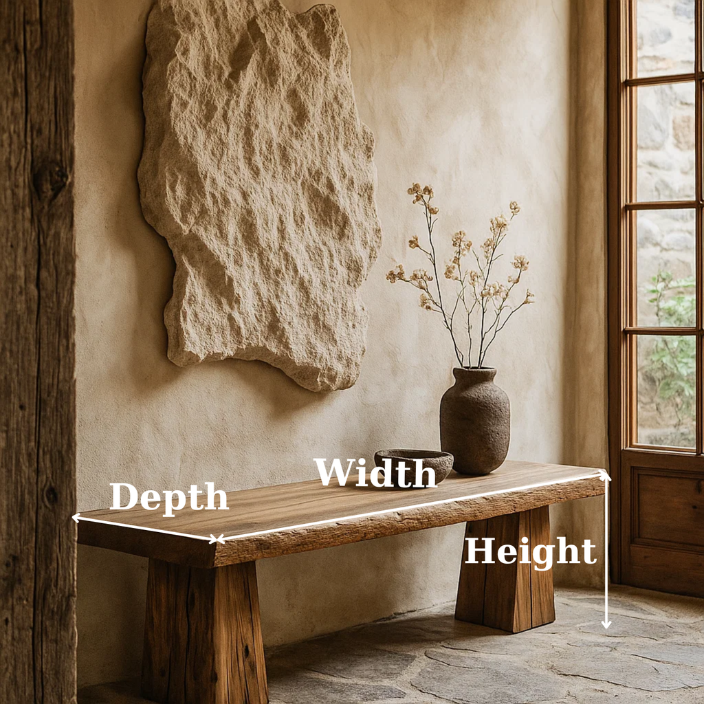 Handcrafted Solid Wood Rustic Bench – Natural Live-Edge Slab Entryway Seating - view 2 of 5