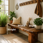 Handcrafted Solid Wood Bench – Rustic Live-Edge Slab Entryway Seating - view 2 of 5