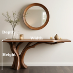 Handcrafted Solid Wood Entryway Console Table with Organic Branch Design - view 4 of 5