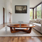 Organic Oval Coffee Table With Floating Sculptural Base - view 8 of 8