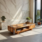 Live Edge Storage Coffee Table With Dual Drawer Design - view 8 of 8