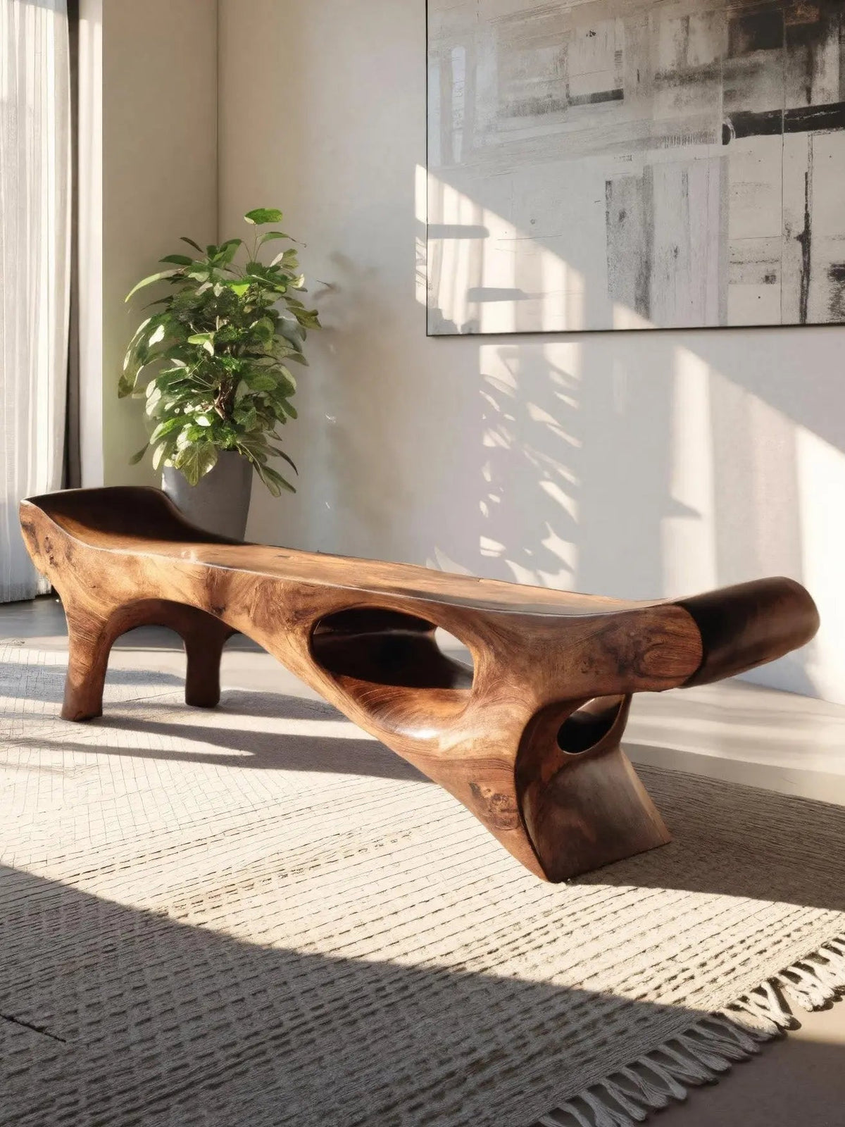 Artistic Bench For Living Room Or Entryway - view 3 of 8