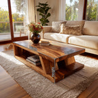 Modern Solid Wood Coffee Table With Open Shelf - view 8 of 8