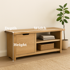 Handcrafted Solid Wood Bench – Oak Entryway Storage Bench & Cabinet - view 2 of 5