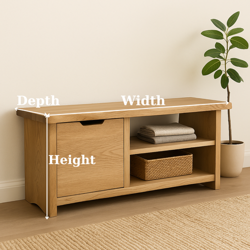 Handcrafted Solid Wood Bench – Oak Entryway Storage Bench & Cabinet - view 2 of 5