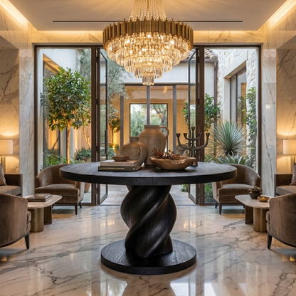 Modern Luxury Statement Round Entry Table For Entryway And Lobby - view 4 of 8