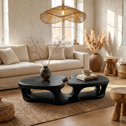 Sculptural Coffee Table With Open Wood Structure For Living Room Decor - view 4 of 8