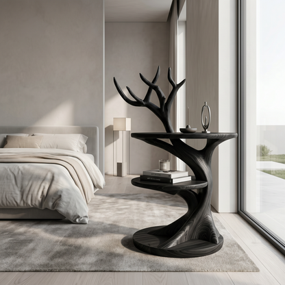 Organic Bedside Table With Sculptural Tree Branch Form For Bedroom And Reading Nook - view 4 of 8