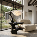Organic End Table With Flower Lamp And Tree Branch Design For Bedroom And Reading Nook - view 4 of 8
