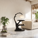 Organic Bedside Table With Sculptural Flower Lamp For Bedroom And Reading Nook - view 4 of 8