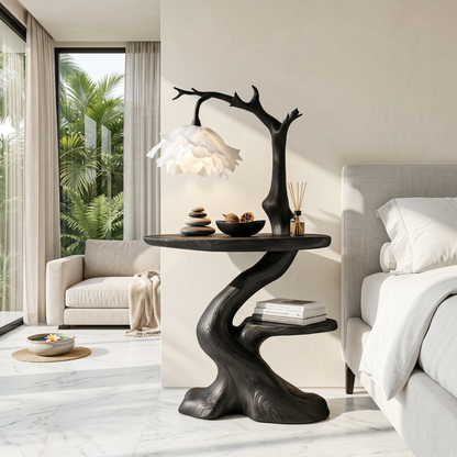 Modern End Table With Tree Branch Lamp Design For Bedroom And Living Room - view 4 of 8
