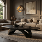 Rustic Coffee Table With Sculptural Wooden Base For Living Room - view 4 of 8