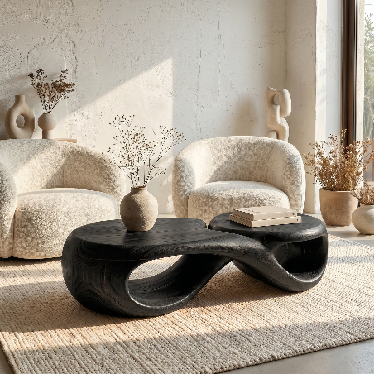 Handcrafted Coffee Table With Sculptural Curved Design For Living Room - view 4 of 8