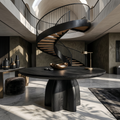 Organic Foyer Table With Sculptural Solid Wood Pedestal Base For Entryway - view 5 of 8