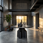 Contemporary Foyer Table With Sculptural Solid Wood Pedestal Base For Entryway And Hallway - view 4 of 8