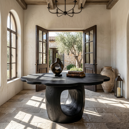 Organic Foyer Table With Sculptural Open Pedestal Base For Hallway - view 4 of 8