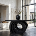 Organic Foyer Table With Pedestal Base For Entryway And Hallway - view 4 of 8