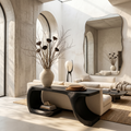 Modern Console Table With Organic Geometric Form For Hallway - view 4 of 8