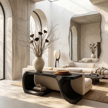 Modern Console Table With Organic Geometric Form For Hallway - view 4 of 8