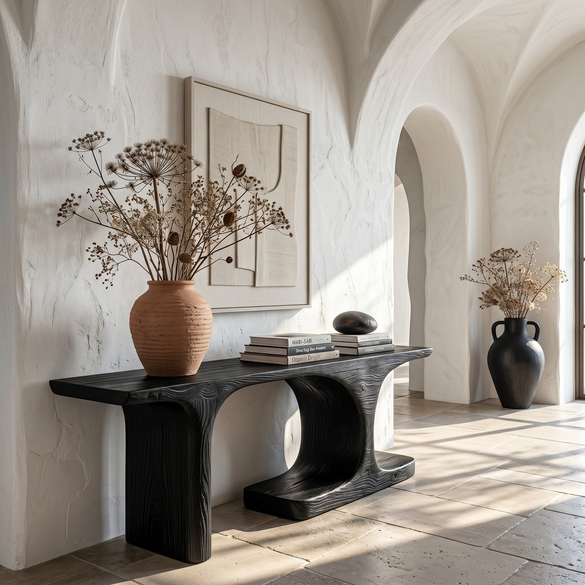 Organic Console Table With Sculptural Arched Form For Entryway - view 4 of 8