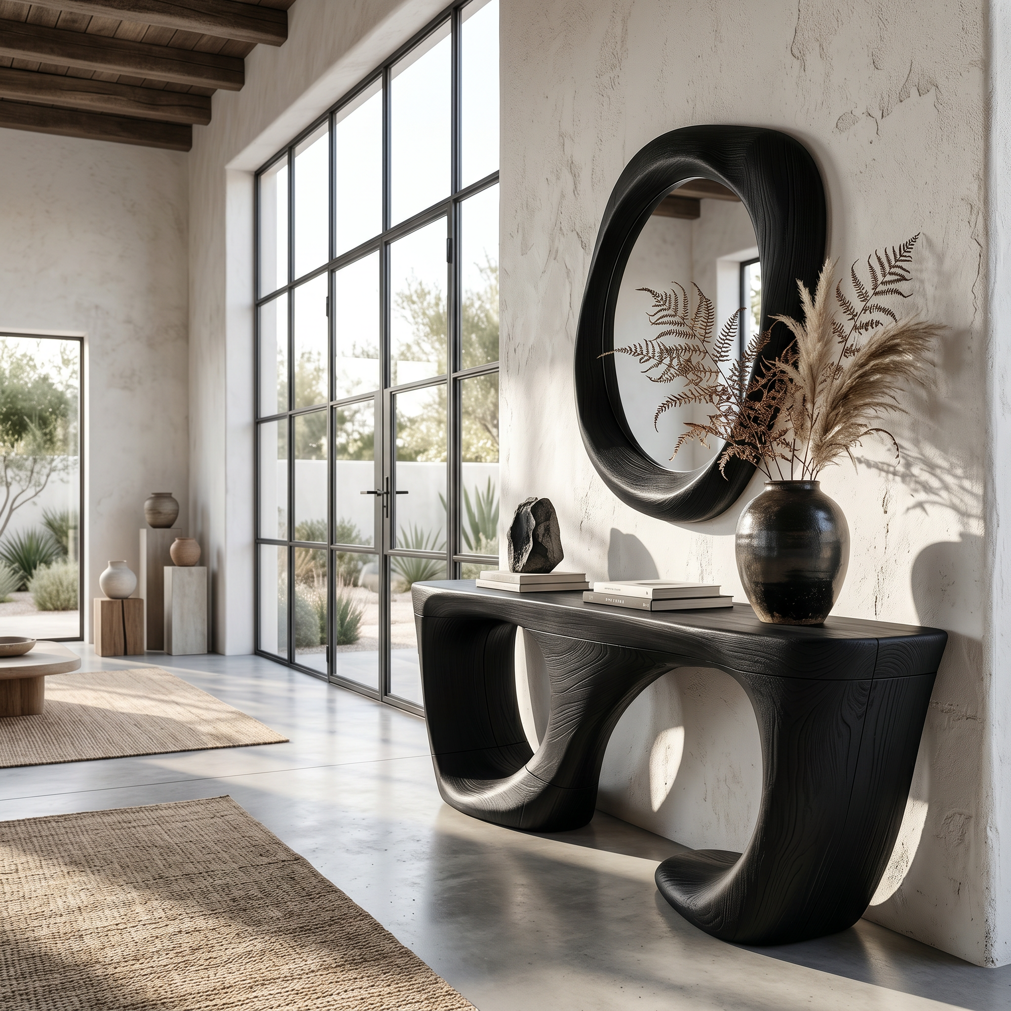 Contemporary Console Table With Curved Open Structure For Living Room - view 4 of 8