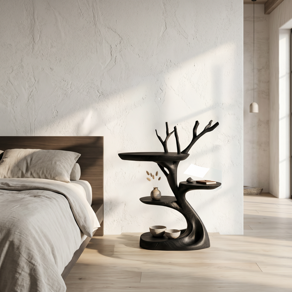 Rustic End Table With Tree Root Design For Bedroom And Living Room - view 4 of 8