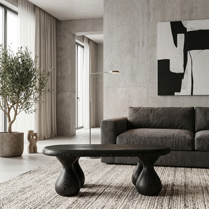 Rustic Coffee Table With Handcrafted Sculptural Wood Design For Living Room - view 4 of 8