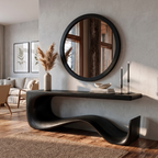 Rustic Console Table With Handcrafted Curved Wood Design For Entryway - view 4 of 8